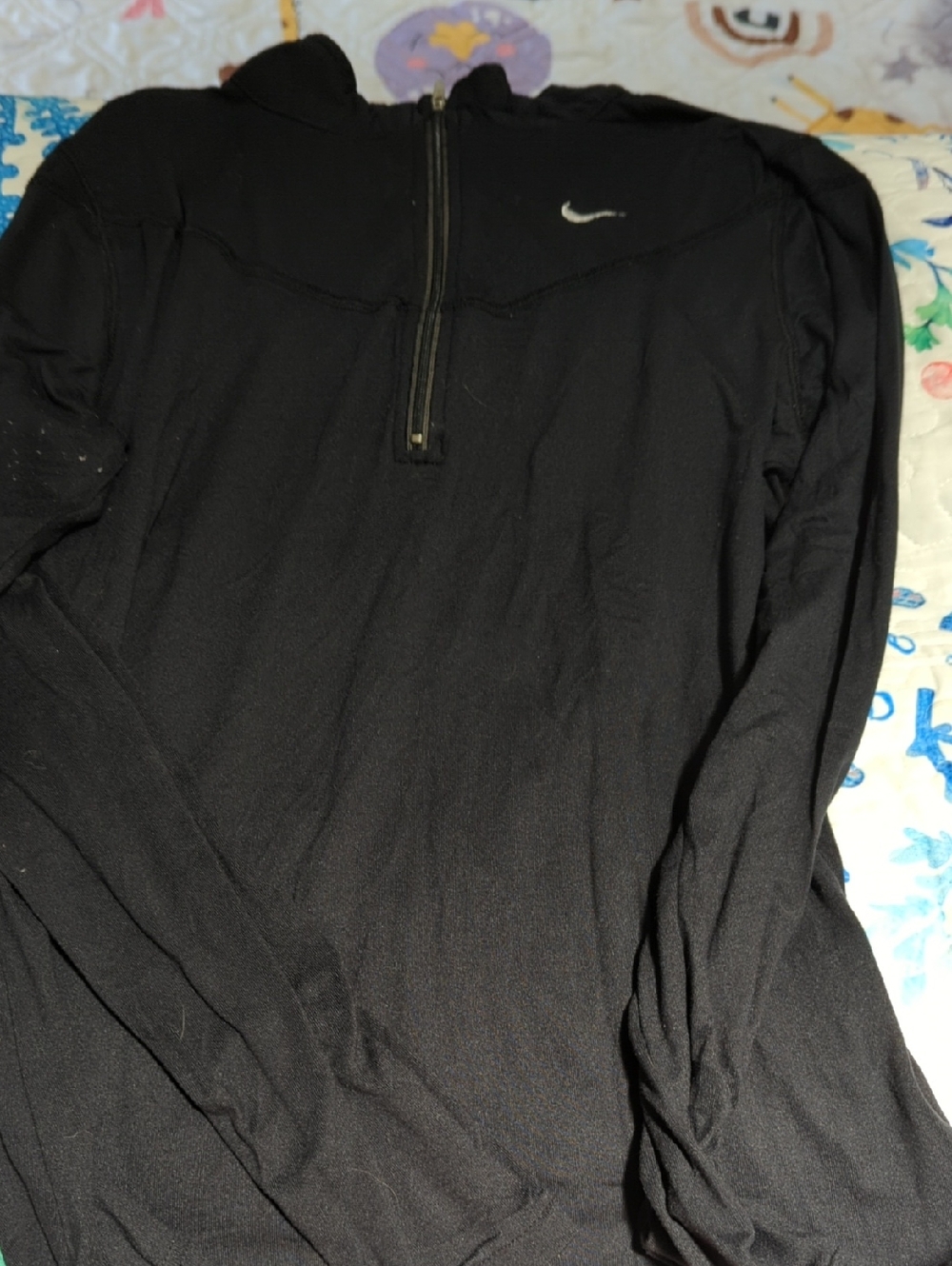 Nike Black Half-Zip Pullover with Silver Swoosh